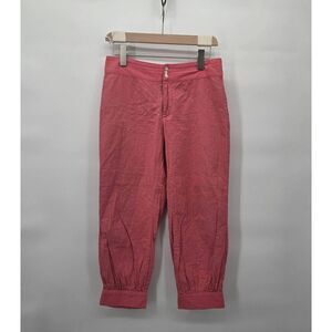 Anokhi Women's Pants Size XS Cropped Pink Pearl Buttons